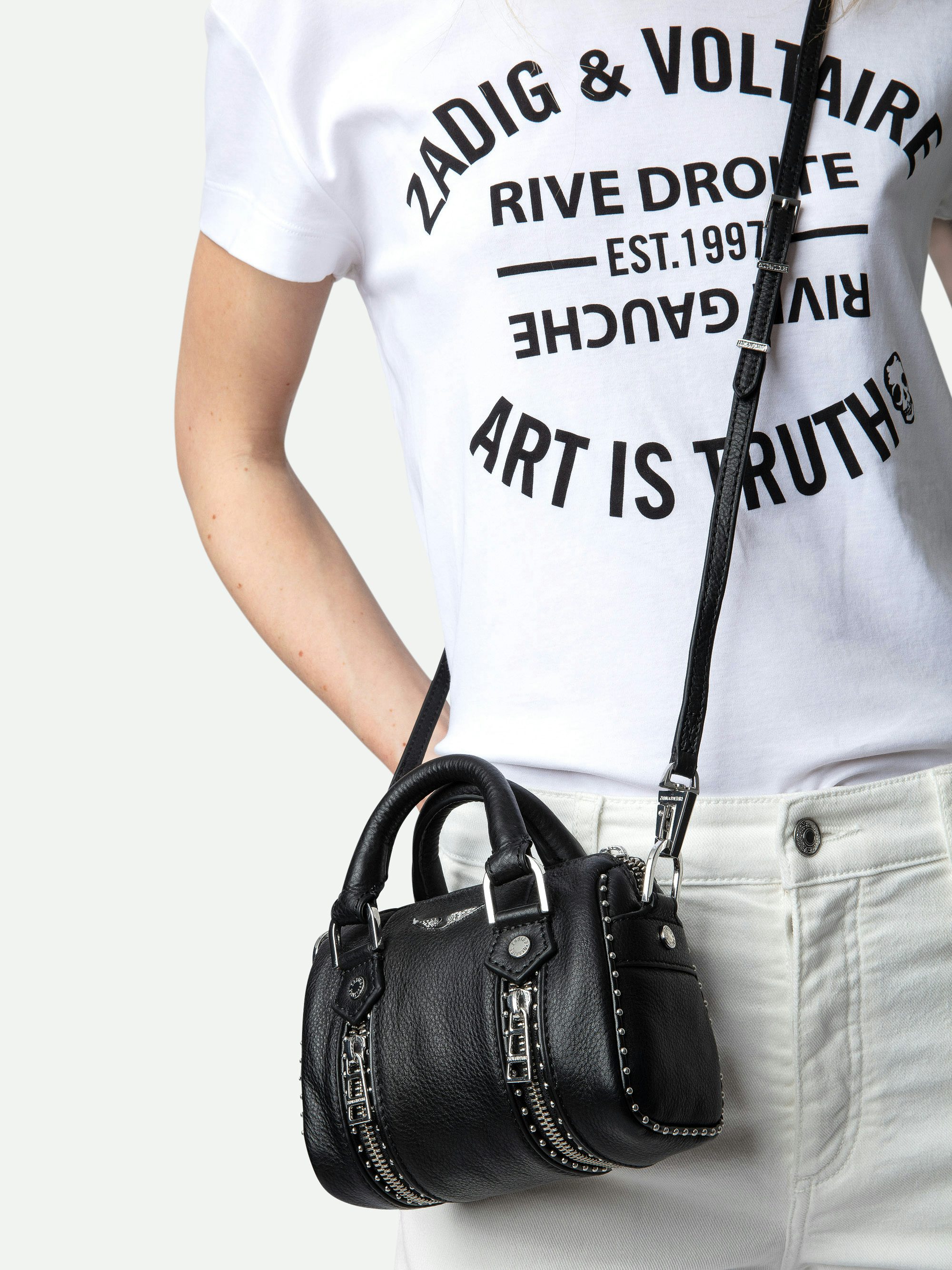 Sunny Nano Studs Bag - Iconic Sunny Nano bag in grained leather adorned with silver studs.